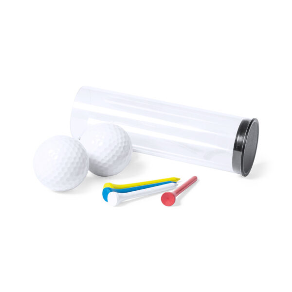 Golfsæt med logo — 6 dele med bolde og tees
