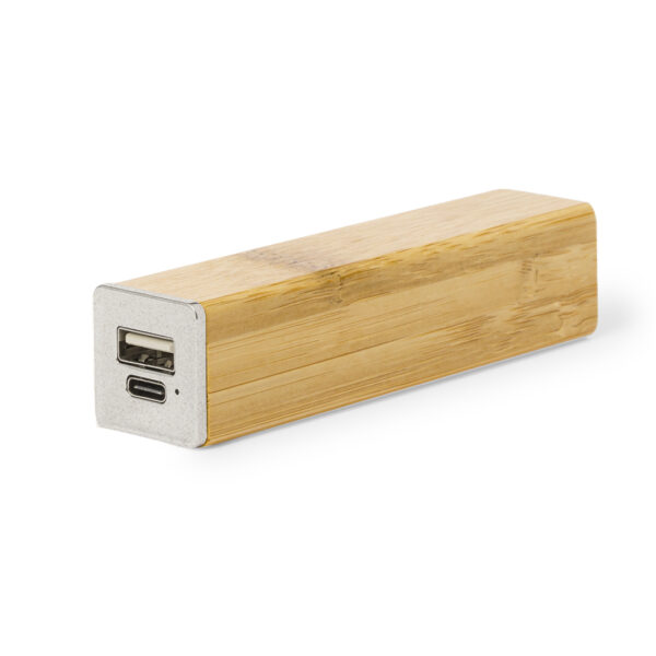 Miljøvenlig powerbank med logo — Bambus 2200 mAh