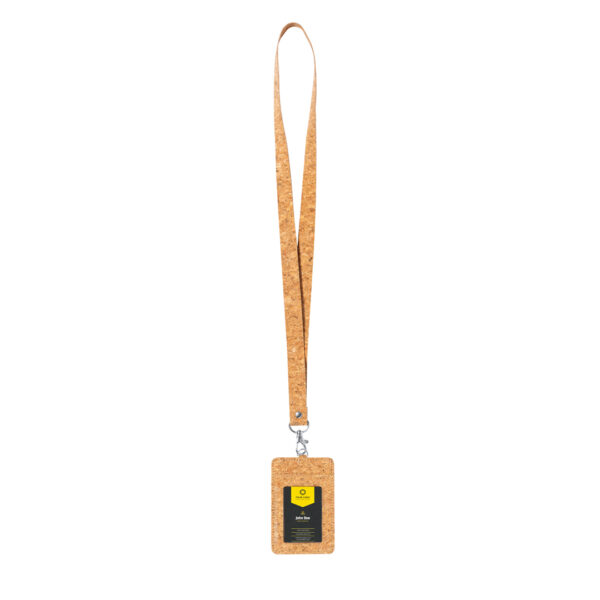Miljøvenlig lanyard med logo — Naturkork ID-holder