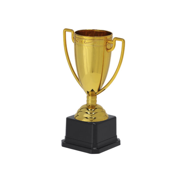 Trofæ med logo — Klassisk guld med sort base