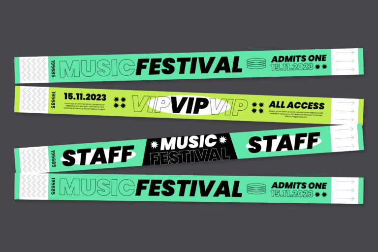 Festivalarmbånd og giveaways med logo