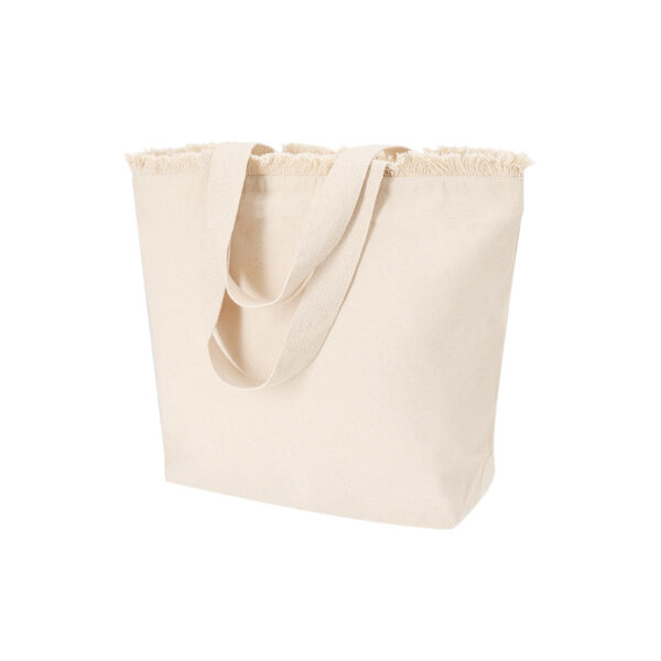 Strandtaske med logo — Bomuld 320 g med frynser