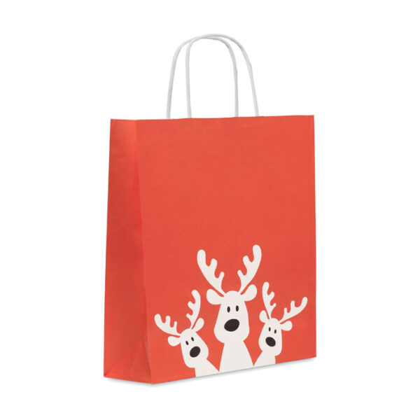 Julegavepose med logo — Genbrugspapir 90 g, mellem