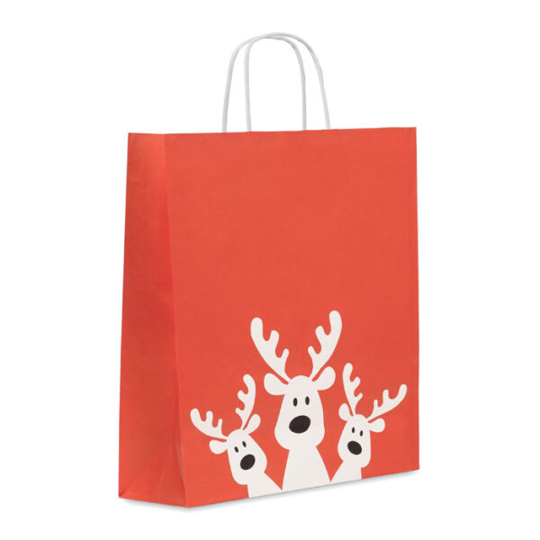 Julegavepose med logo — Genbrugspapir 90 g, stor