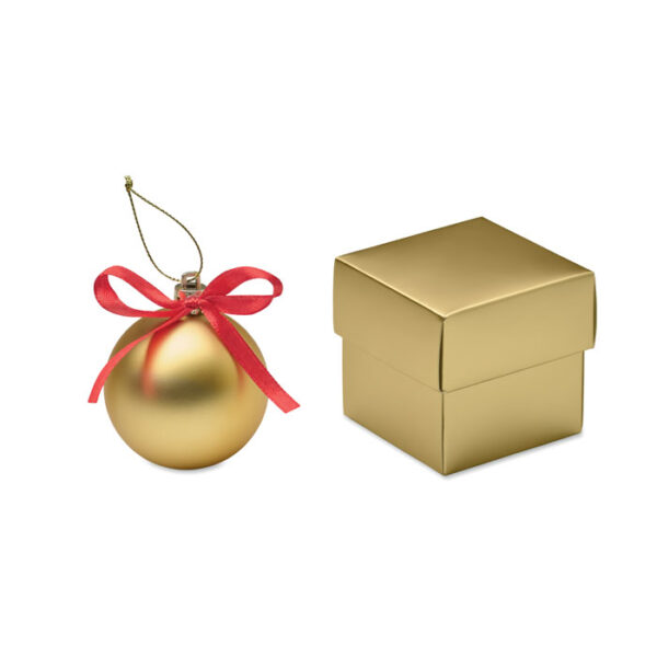 Julekugle med logo — Ø 5,8 cm med bånd, i gaveæske