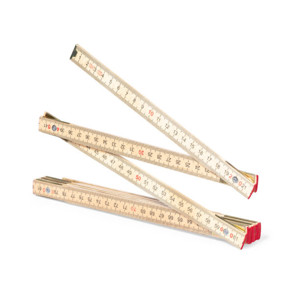 Tommestok med logo — Træ, 2 m med 10 led