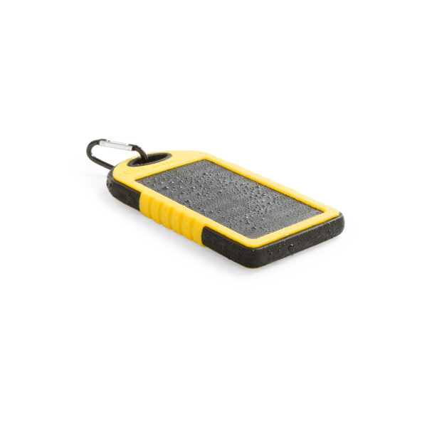 Powerbank med logo — Solcelle, 4.000 mAh med karabinhage