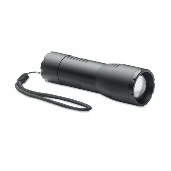 LED-lygte med logo — Aluminium med zoom, 200 lumen